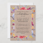 Burlap Succulenten Viering van het Leven Memorial Kaart (Voorkant)