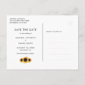 Burlap Sunflower Save the Date Photo Briefkaart (Achterkant)