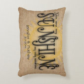 Burlap Sunshine Rustic Wedding Decoratief Kussen (Voorkant(Verticaal))