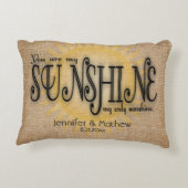 Burlap Sunshine Rustic Wedding Decoratief Kussen (Achterkant)