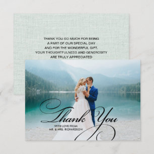 Burlap Texture Merci Cartes photos Mariages