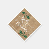 Burlap Texture Merry Kerstmis Servet (Hoek)