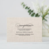 Burlap Texture Polka Dot Motif Carte de réception (Debout devant)