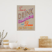 Burlap Time to Dragne Poster Champagne (Cuisine)