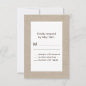 Burlap-typografie RSVP (Achterkant)