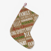 Burlap Typografie Rustic Kerstmis Kleine Kerstsok (Voorkant (Hangend))