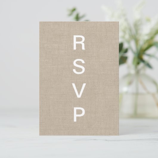 Burlap Typographie RSVP (Debout devant)