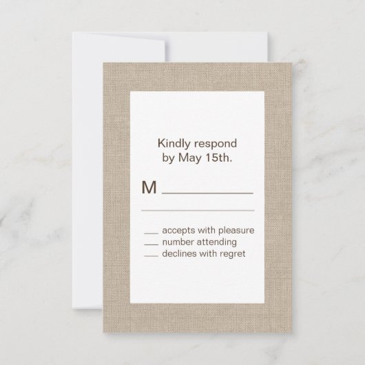 Burlap Typographie RSVP (Dos)