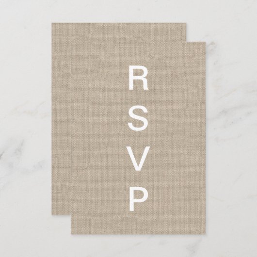 Burlap Typographie RSVP (Devant / Derrière)