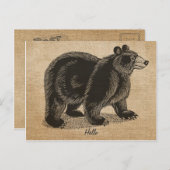 Burlap Vintage bonjour Oear Carte postale (Devant / Derrière)
