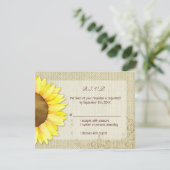 Burlap Watercolor Sunflower Wedding RSVP (Debout devant)