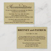 Burlap Wedding Accommodation - Receptie Kaarten (Voorkant / Achterkant)