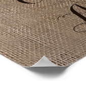 Burlap Wedding Reception Welkomstteken Poster (Hoek)