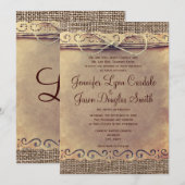  Burlap Wedding-uitnodigingen in het Rustische lan Kaart (Voorkant / Achterkant)