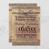 Burlap Wedding-uitnodigingen in het Rustische lan Kaart (Voorkant / Achterkant)