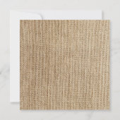Burlap White Border Wedding Invitations Kaart (Achterkant)