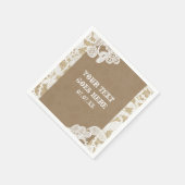 Burlap & White Floral Lace Elegant Rustic Wedding Servetten (Hoek)