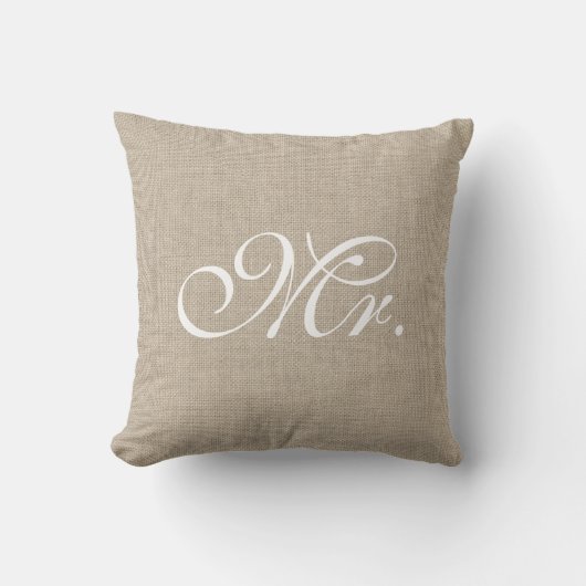 Burlap & White Monsieur le Coussin (Recto)