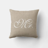 Burlap & White Mr Pillow Kussen (Achterkant)