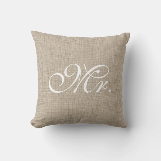 Burlap & White Mr Pillow Kussen (Voorkant)