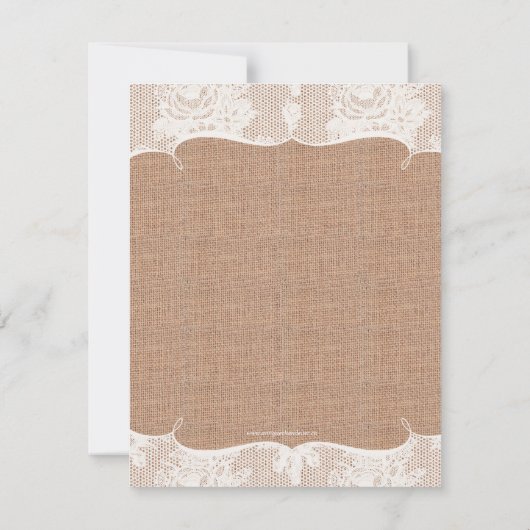 Burlarp Print & Lace Mariage Merci Cartes (Dos)