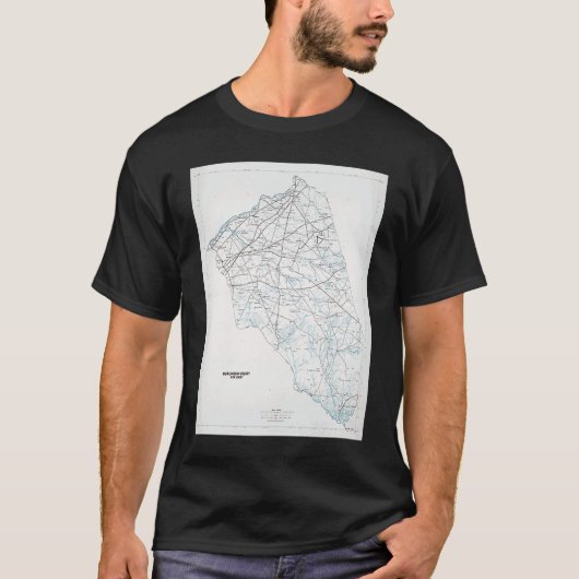 Burlington County NJ Map 1986 T-shirt (Voorkant)