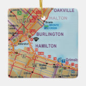 Burlington Ontario Map Keramisch Ornament (Voorkant)