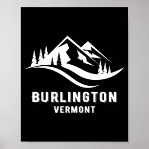 Burlington vermont bergen souvenir aandenken poster