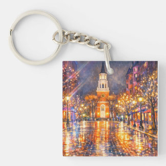 Burlington Vermont Church Street Acryl Sleutelhang Sleutelhanger
