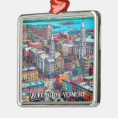 Burlington, Vermont Comic Book Style Art Metalen Ornament (Links)