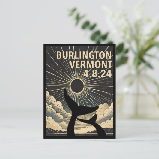 Burlington Vermont Eclipse Briefkaart (Staand voorkant)