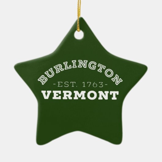 Burlington Vermont Keramisch Ornament (Voorkant)