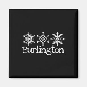 Burlington Vermont Sneeuwvlokken Ski Skiloper Skië Magneet