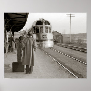 Burlington Zephyr Trein, 1940. Oude foto Poster