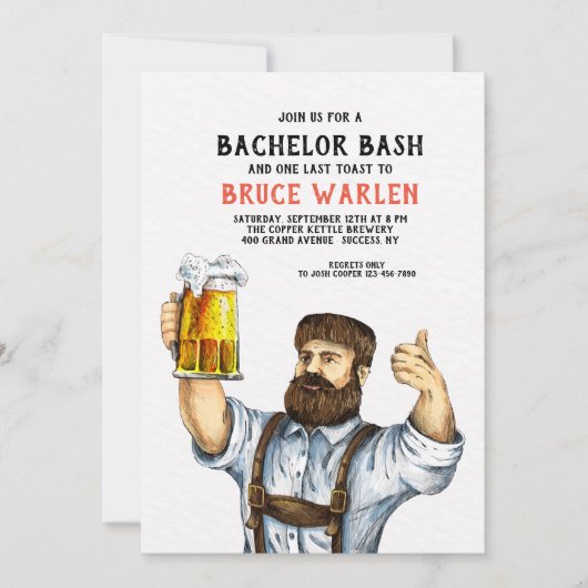 Burly Beer Drinker uitnodiging (Voorkant)