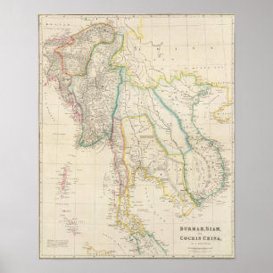 Burmah, Siam en Cochin China Poster