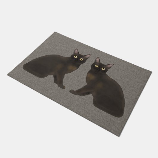 Burmese katten deurmat (Schuin)