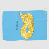 Burmese python slang cartoonillustratie golfhanddoek (Horizontaal)