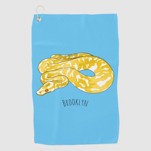Burmese python slang cartoonillustratie golfhanddoek (Voorkant)