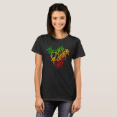 Burn Babylon Graffiti Label Stijl Rasta Kleuren Re T-shirt (Voorkant volledig)