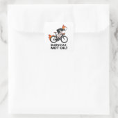 burn fat not oil vierkante sticker (Tas)