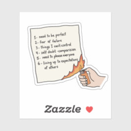 Burn List Therapeutic Ritual Mental Health Sticker