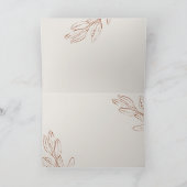 Burn Orange Botanical Line Art Carte de remercieme (Intérieur)