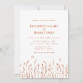 Burn Orange Fleur sauvage Faire-part de mariage pr (Devant)