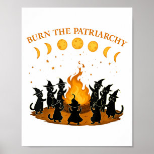Burn the Patriarchaat Kattenheks Grappig Feminist Poster