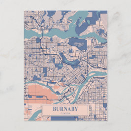 Burnaby Canada Breezy City Map Travel Briefkaart