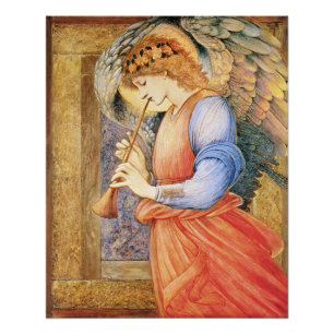 Burne-Jones Angel speelt flageolet CC1152 Groter Perfect Poster