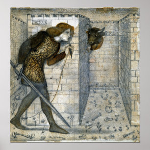 Burne-Jones - Theseus en Minotaur op de arbeidsmar Poster