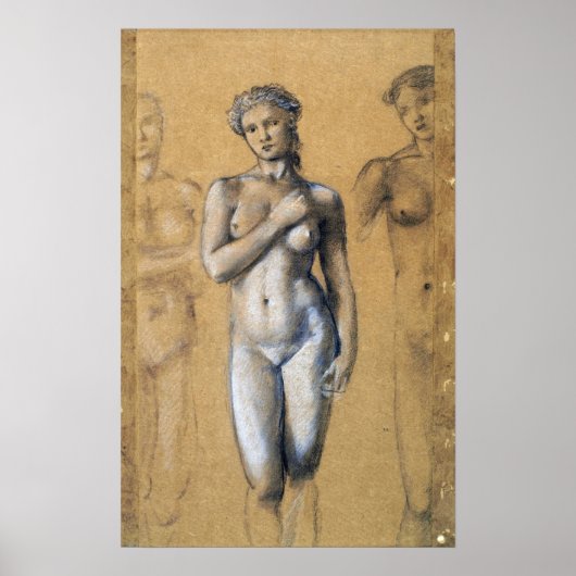 Burne-Jones - Vrouw Drie Studies Poster (Voorkant)