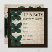 Burned Butterfly Invitation Kaart (Voorkant / Achterkant)